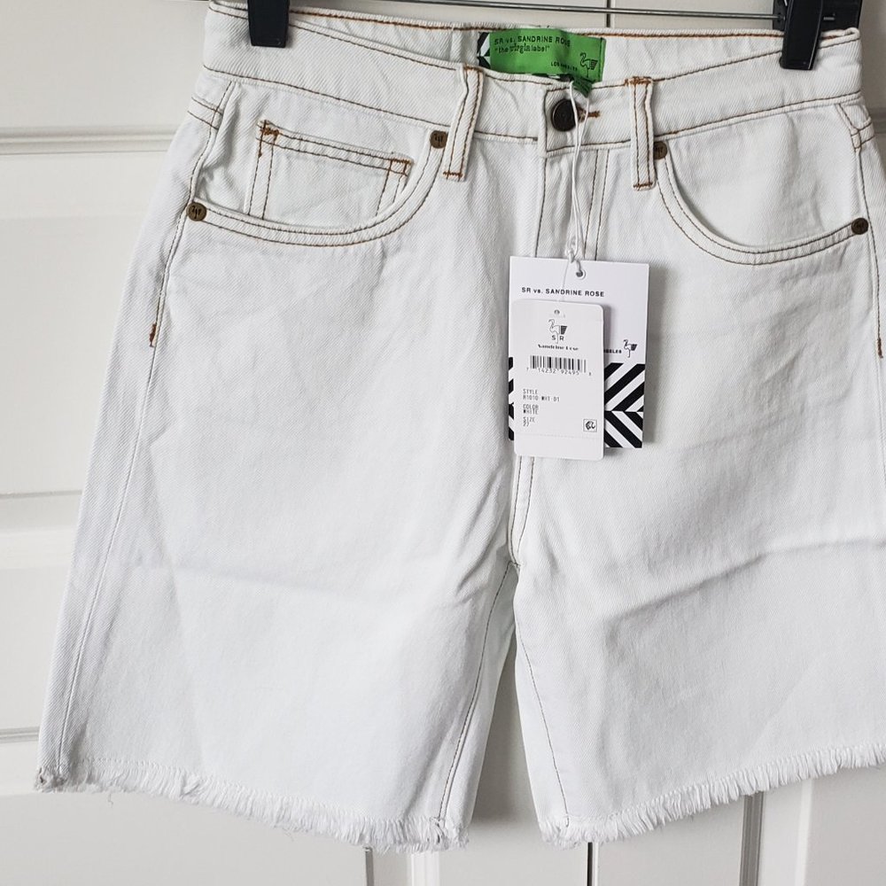 NWT: Sandrine Rose X Free People White Jean Shorts Size 27